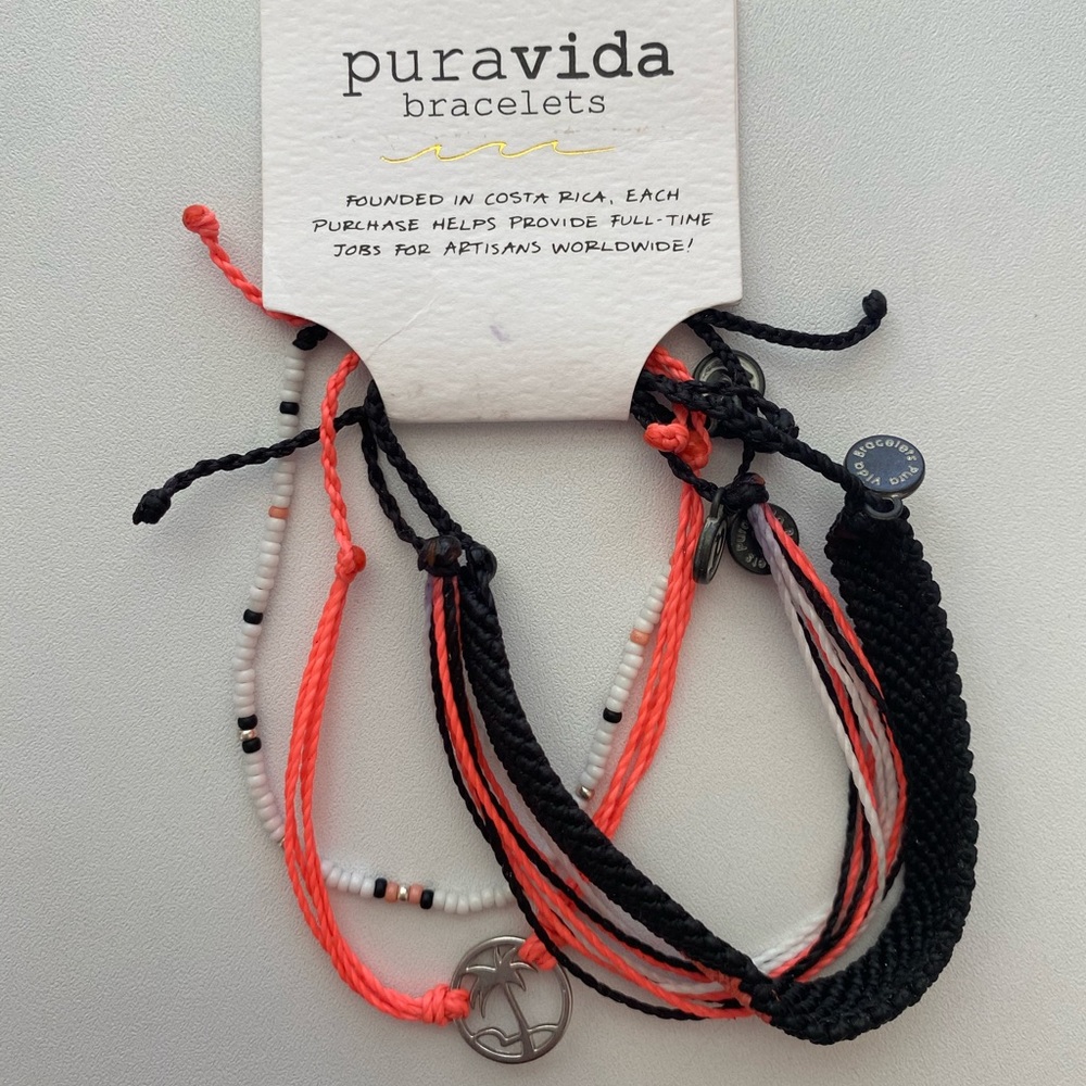 Pura Vida Black Pink bracelet pack